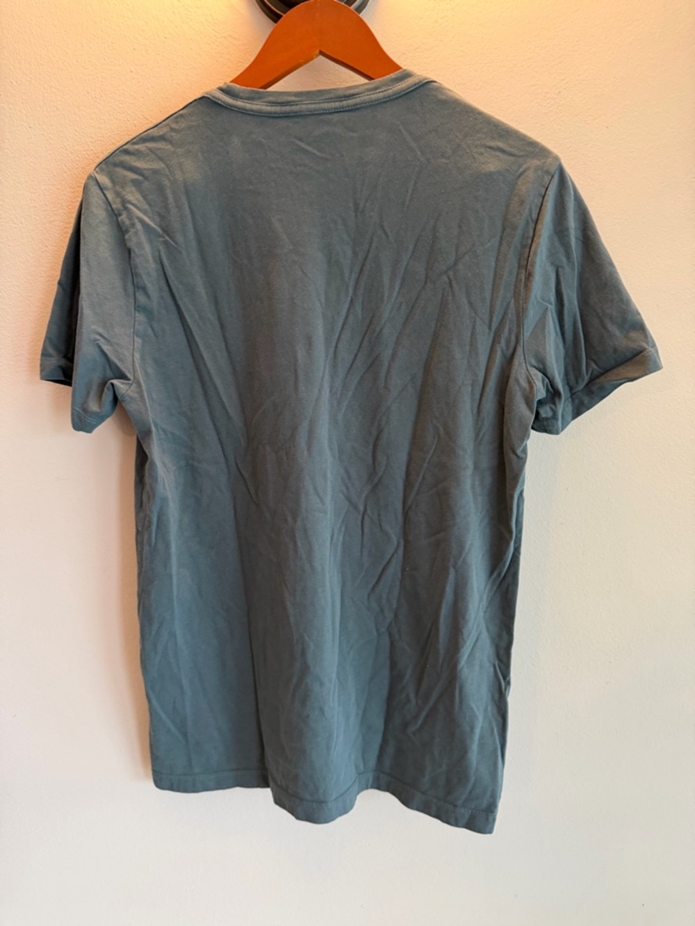 AllSaints Tonic Crew Neck T-Shirt Mens Medium Blue Grey Ramskull Logo Cotton - Picture 3 of 3